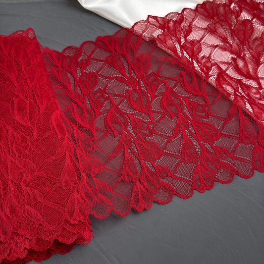 Elastic lace 24cm, dark red (101)