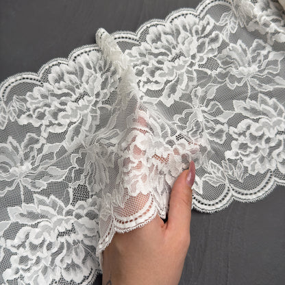 Elastic lace 22cm, milk, off white (4)