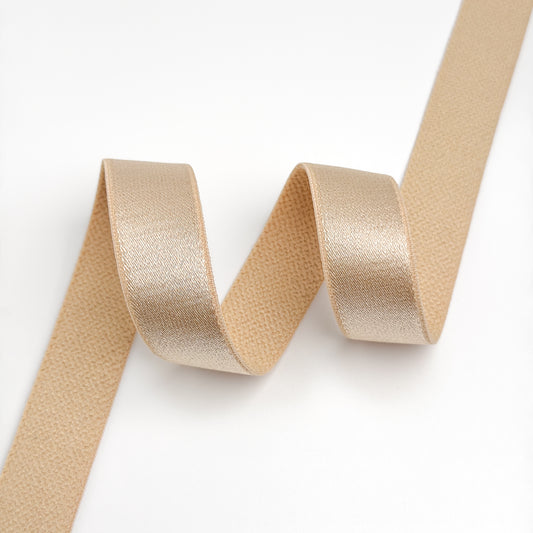 Beige satin bra elastic strap 20mm on a white background