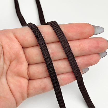 Narrow elastic k-195/6 6mm, chocolate brown (111)