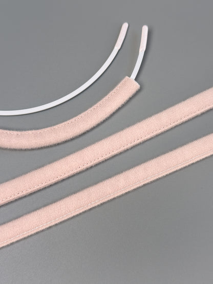 Plush underwire casing, silver peony (168), 10mm