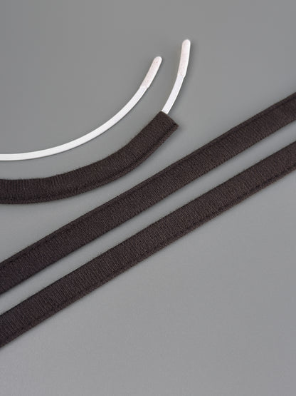 Plush underwire casing, chocolate brown (111), 10mm