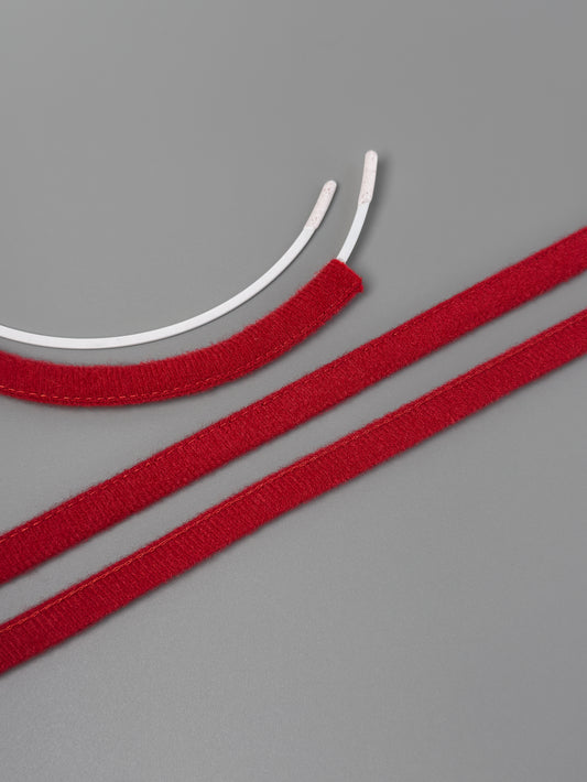 Plush underwire casing, dark red (101), 10mm