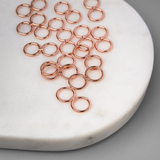 Ring (double ring), rose gold, 10mm