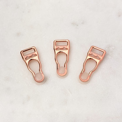 Suspender clips, rose gold, 10mm