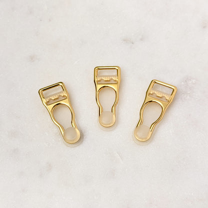 Suspender clips, gold, 10mm