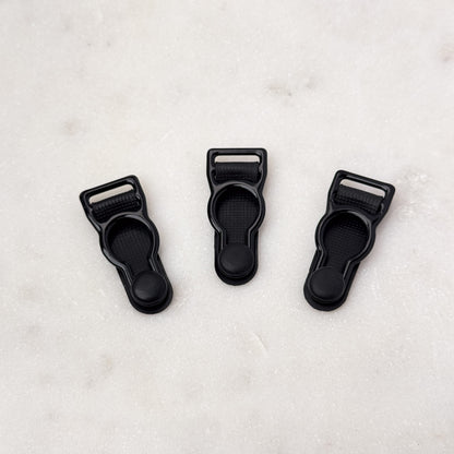 Suspender clips, black, 10mm