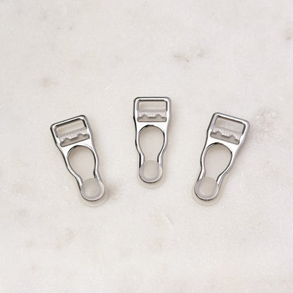 Suspender clips, silver, 10mm