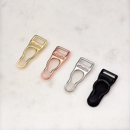 Suspender clips, gold, 10mm