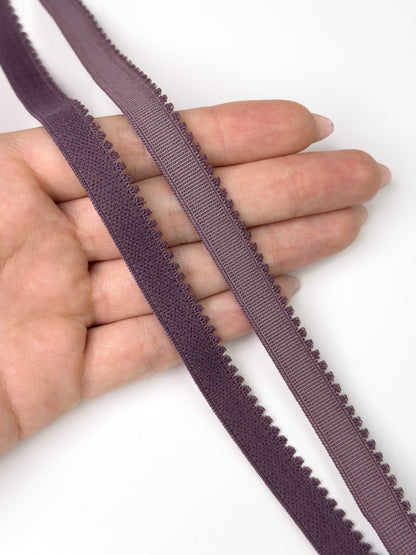 Scalloped underband elastic 635/11 11mm, dusty plum (1071)