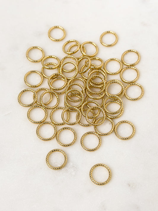 Anilla metálica (estriada), dorado, 10mm