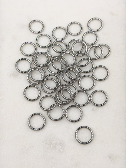 Anilla metálica (estriada), plateado, 10mm