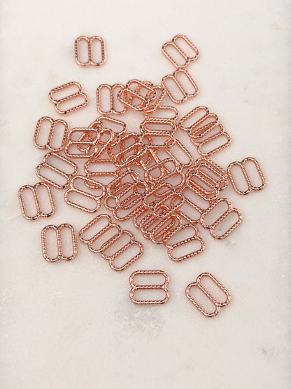 Regulador metálico (estriado), oro rosa, 10mm
