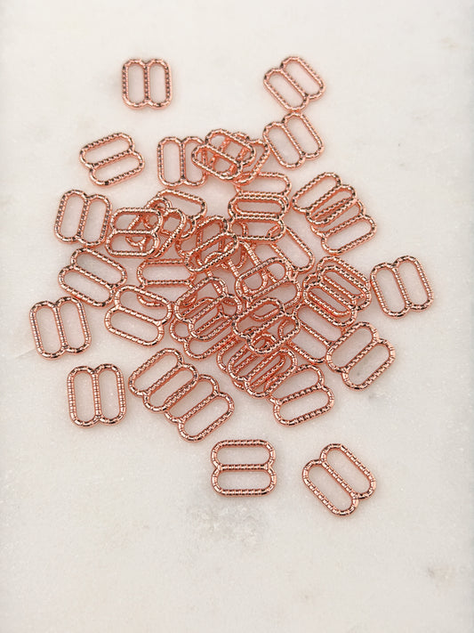 Regulador metálico (estriado), oro rosa, 10mm