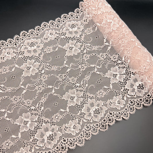 Elastic lace 18cm, silver peony (168)