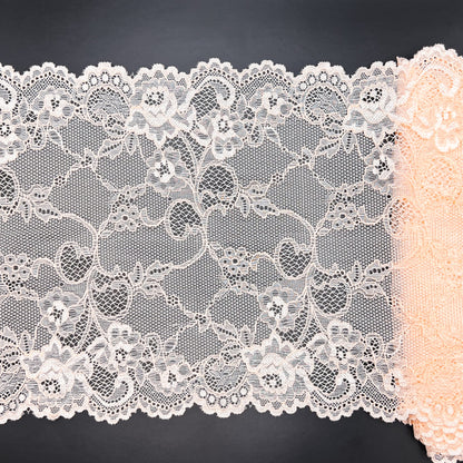 Elastic lace 22cm, beige peach