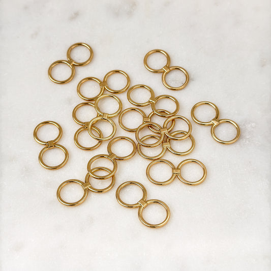 Ring (double ring), gold, 10mm