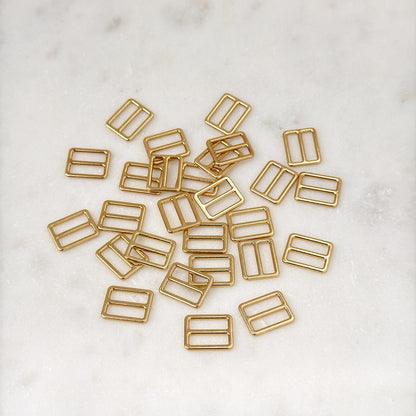 Slider (rectangle), gold, 10mm