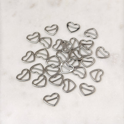 Slider (heart), silver, 10mm