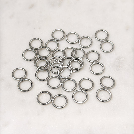 Ring (double ring), silver, 10mm