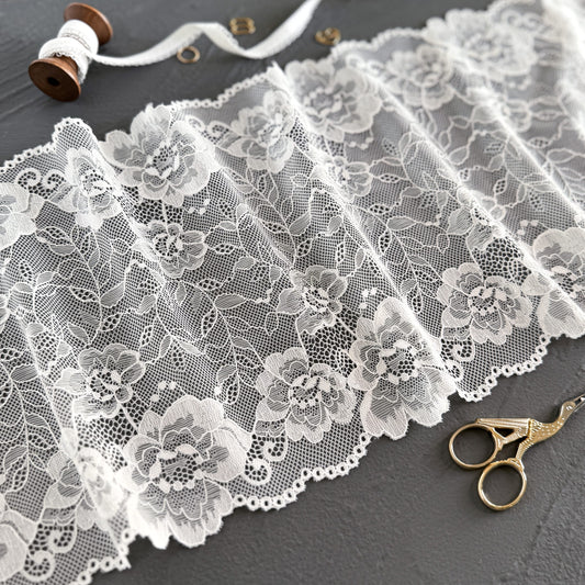 Elastic lace 23cm, milk, off white (4)