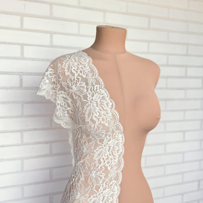 Elastic lace 22cm, milk, off white (4)