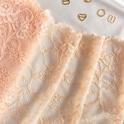 Elastic lace 22cm, beige peach