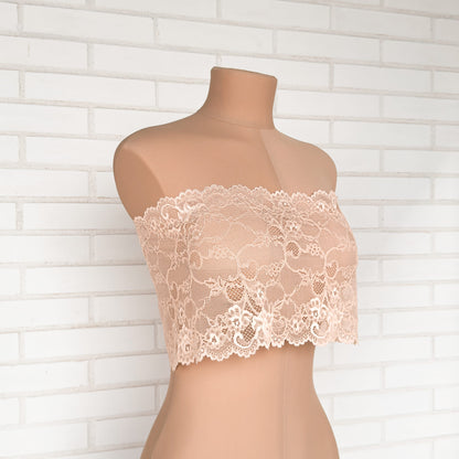 Elastic lace 22cm, beige peach