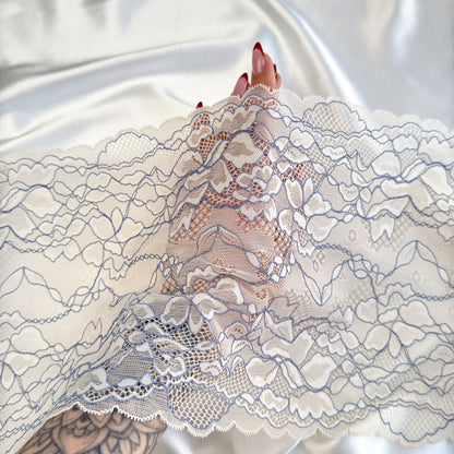Elastic lace 22cm, champagne