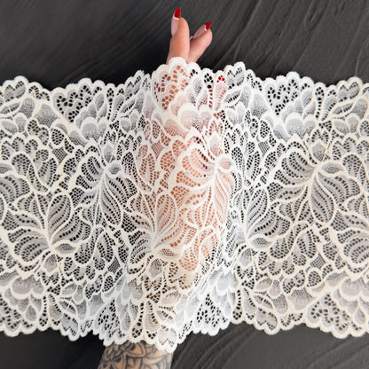 Elastic lace 20cm, milk, off white (4)