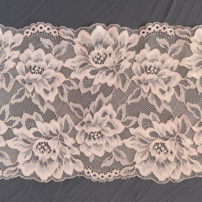 Elastic lace 21cm, silver peony (168)