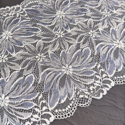 Elastic lace 22cm, silver blue