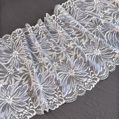 Elastic lace 22cm, silver blue