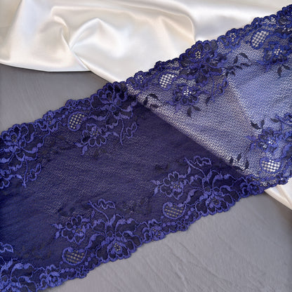 Elastic lace 17cm, dark blue (61)