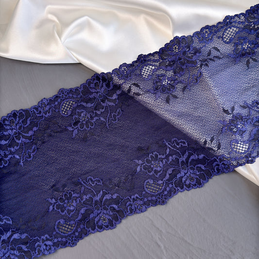 Elastic lace 17cm, dark blue (61)
