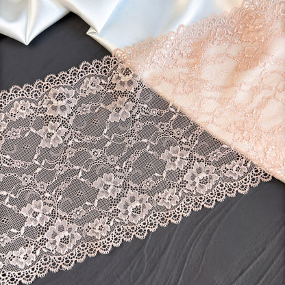 Elastic lace 18cm, silver peony (168)