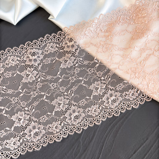Elastic lace 18cm, silver peony (168)