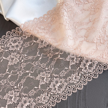 Elastic lace 18cm, silver peony (168)