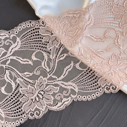 Elastic lace 17cm, silver peony (168)