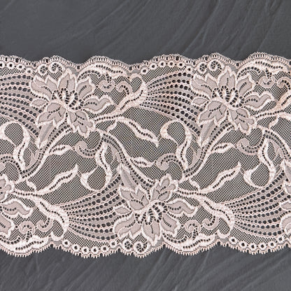 Elastic lace 17cm, silver peony (168)
