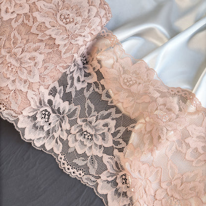 Elastic lace 21cm, silver peony (168)