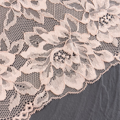 Elastic lace 21cm, silver peony (168)