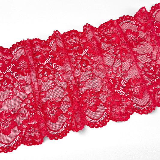 Elastic lace 23cm, dark cold red