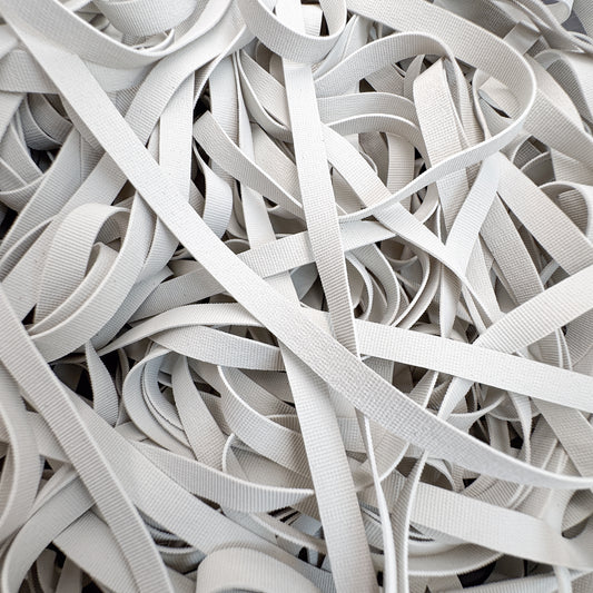 Rubber swimwear elastic tape 6mm, white