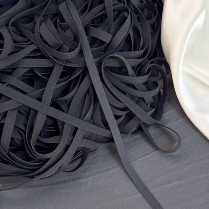Rubber swimwear elastic tape 6mm, black