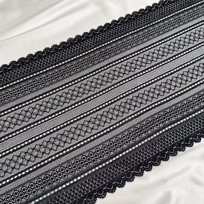 Elastic lace 24cm, black