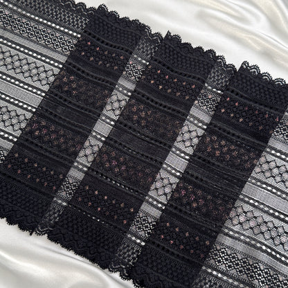 Elastic lace 24cm, black