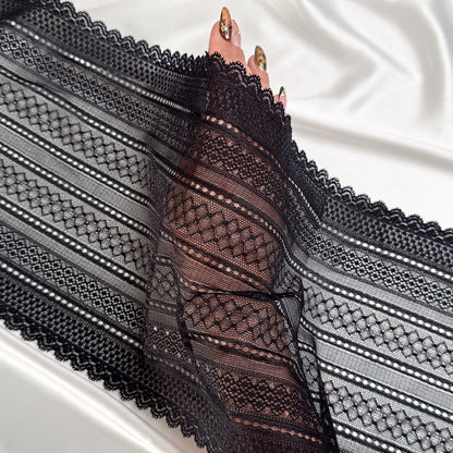 Elastic lace 24cm, black