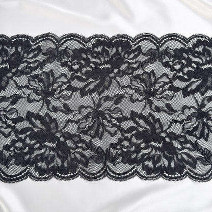 Elastic lace 21cm, black