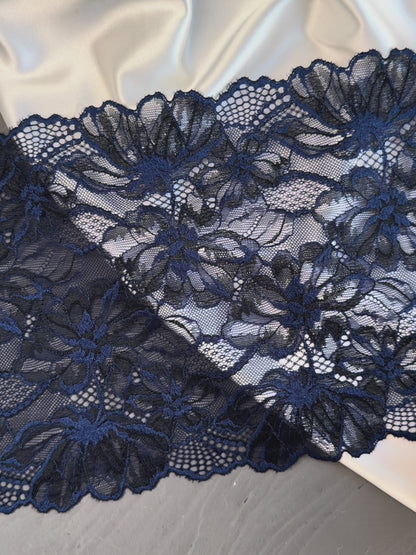 Elastic lace 22cm, dark blue sapphire (943)